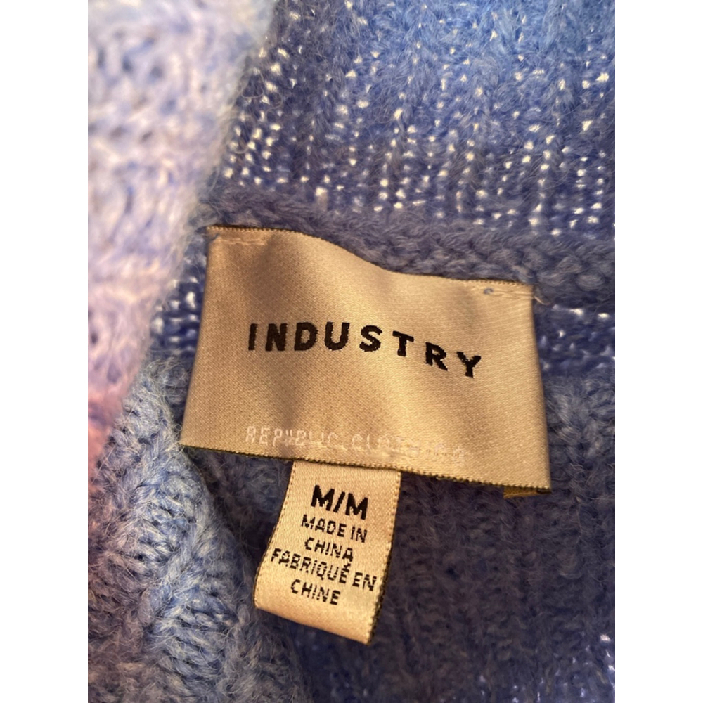 Industry Blue Cable Knit Turtleneck Cropped Sweater Buttery Soft Luxe Clean Girl - Picture 5 of 7